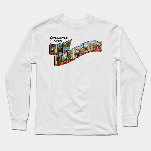 Greetings from New Hampshire Long Sleeve T-Shirt by reapolo